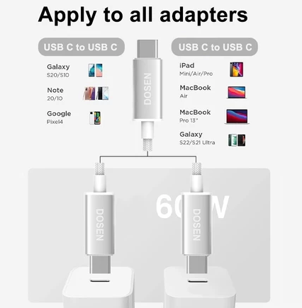 DOSEN 60W Fast Charge USB C to USB C Type C Fast Charging Cable