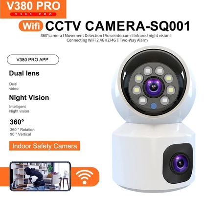 V380 Pro Dual Lens 5MP Wireless CCTV Camera 4G/Wifi Sim Card 360°