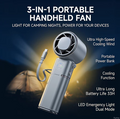 VENTIVO 3in1 Portable Fan Power Bank 9000mAh Strong Wind 100 Levels Mini Fan with LED Light Fast Charging Hand Fan