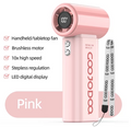 GOOJODOQ Mini Fan 4000mAh Turbo Mini Fan Rechargeable Handheld Portable Strong Wind Jet Hand+Case