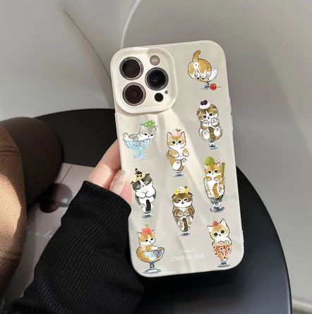 Cute Cat Cookie Pattern Shockproof Phone Case for iPhone