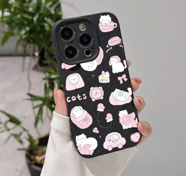 Funny Cute Casing Cat Bowknot Pattern Phone Case