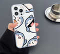 Funny Casing Cartoon Shark Pattern Clear Frosted Case