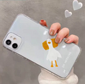 Coquette Cute Casing Lying Flat Duck Pattern Phone Case