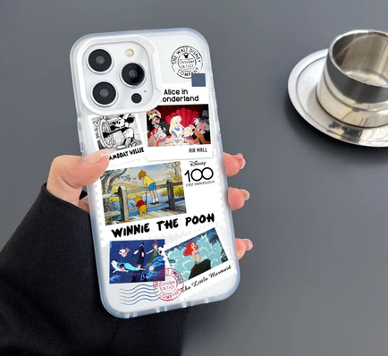 Unique Casing Cartoon Stamps Pattern Clear Frosted Case