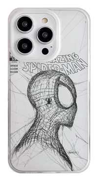 Fashion Creative Spider-Man Pattern Clear Frosted Case